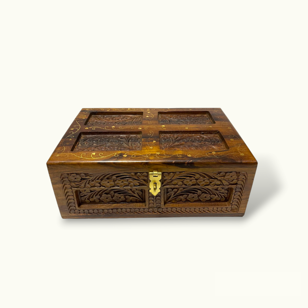 Beautiful wood authentic inlay jewelry box