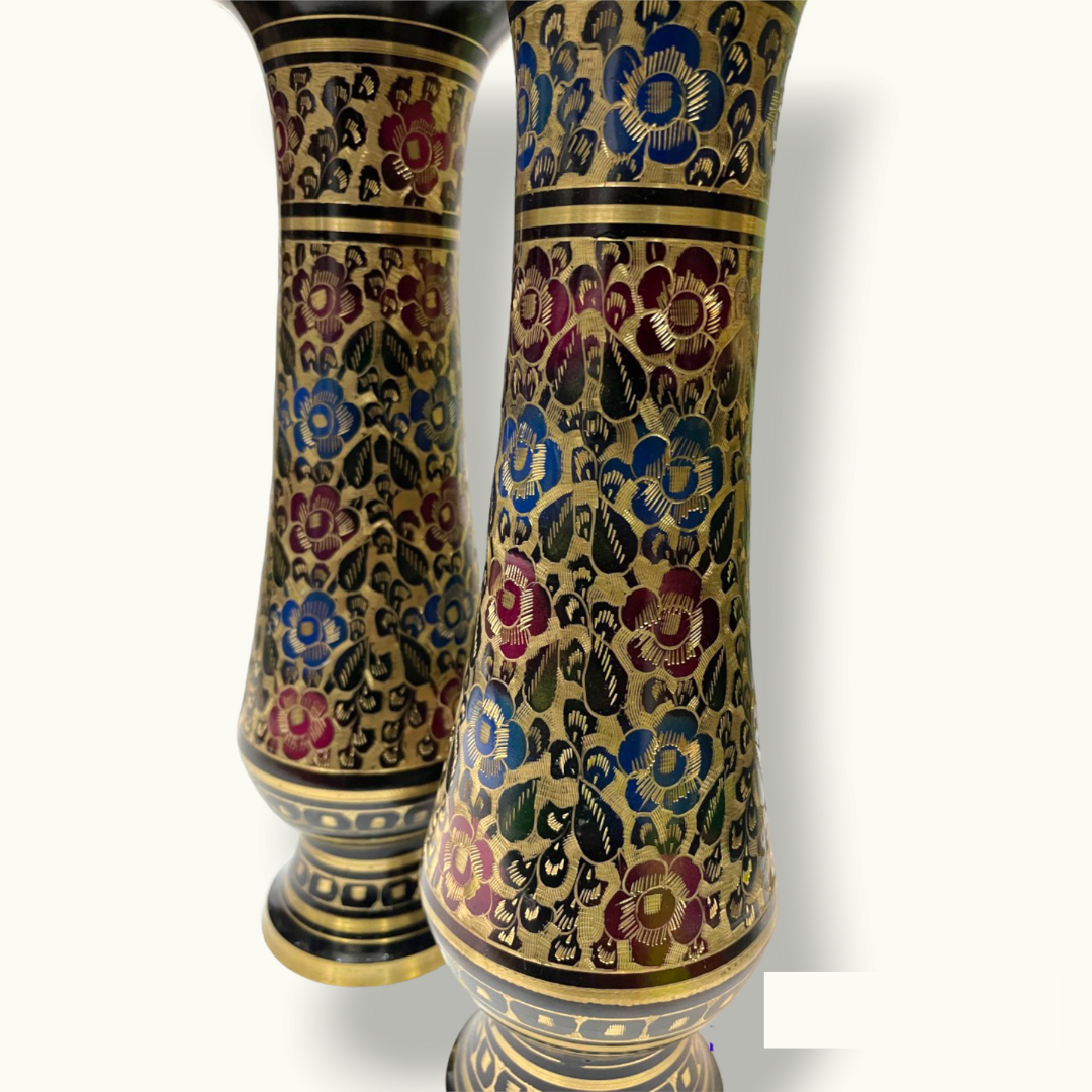 Beautiful Flower Vase Set, High Quality Brass Flower Vases.