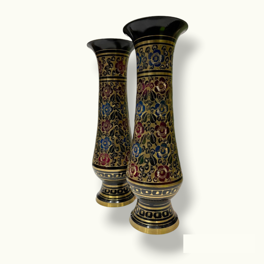 Beautiful Flower Vase Set, High Quality Brass Flower Vases.