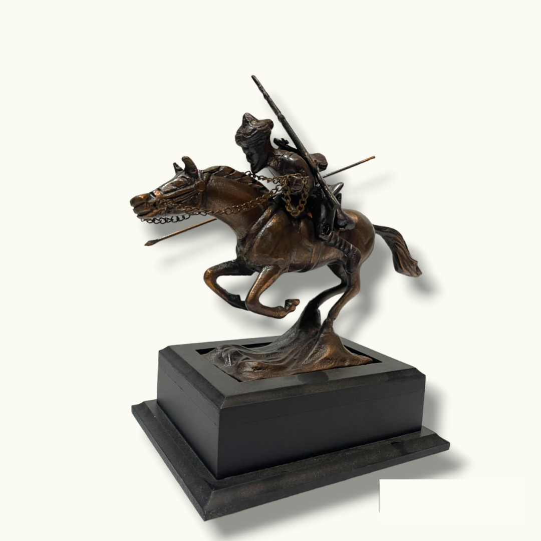 The Best Hunter With Javelin Spear Riding Horse Statue.