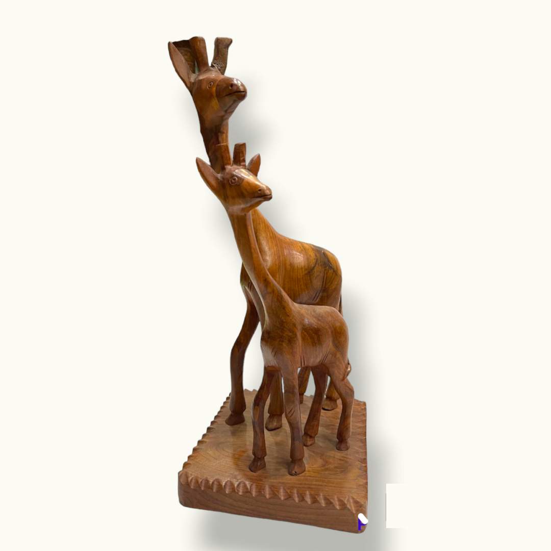 Beautiful Wooden Giraffe Set, Stunning Giraffe Pair Home Decor.