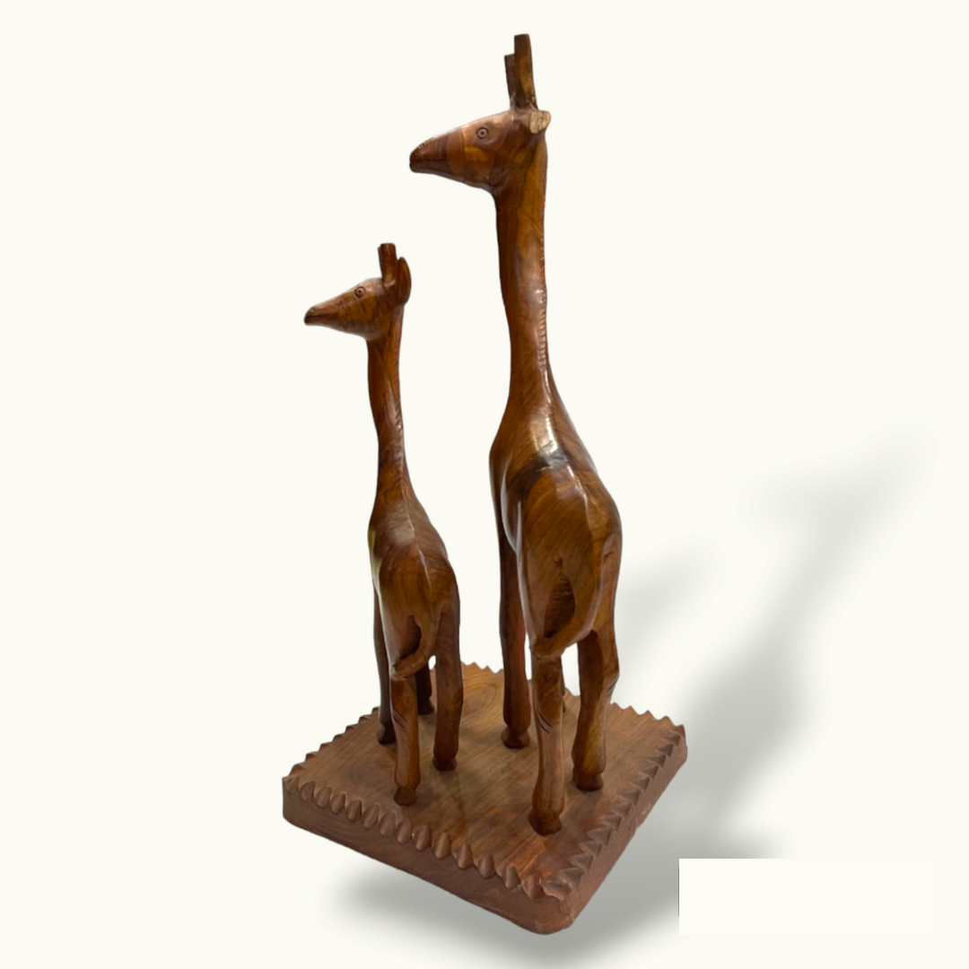 Beautiful Wooden Giraffe Set, Stunning Giraffe Pair Home Decor.