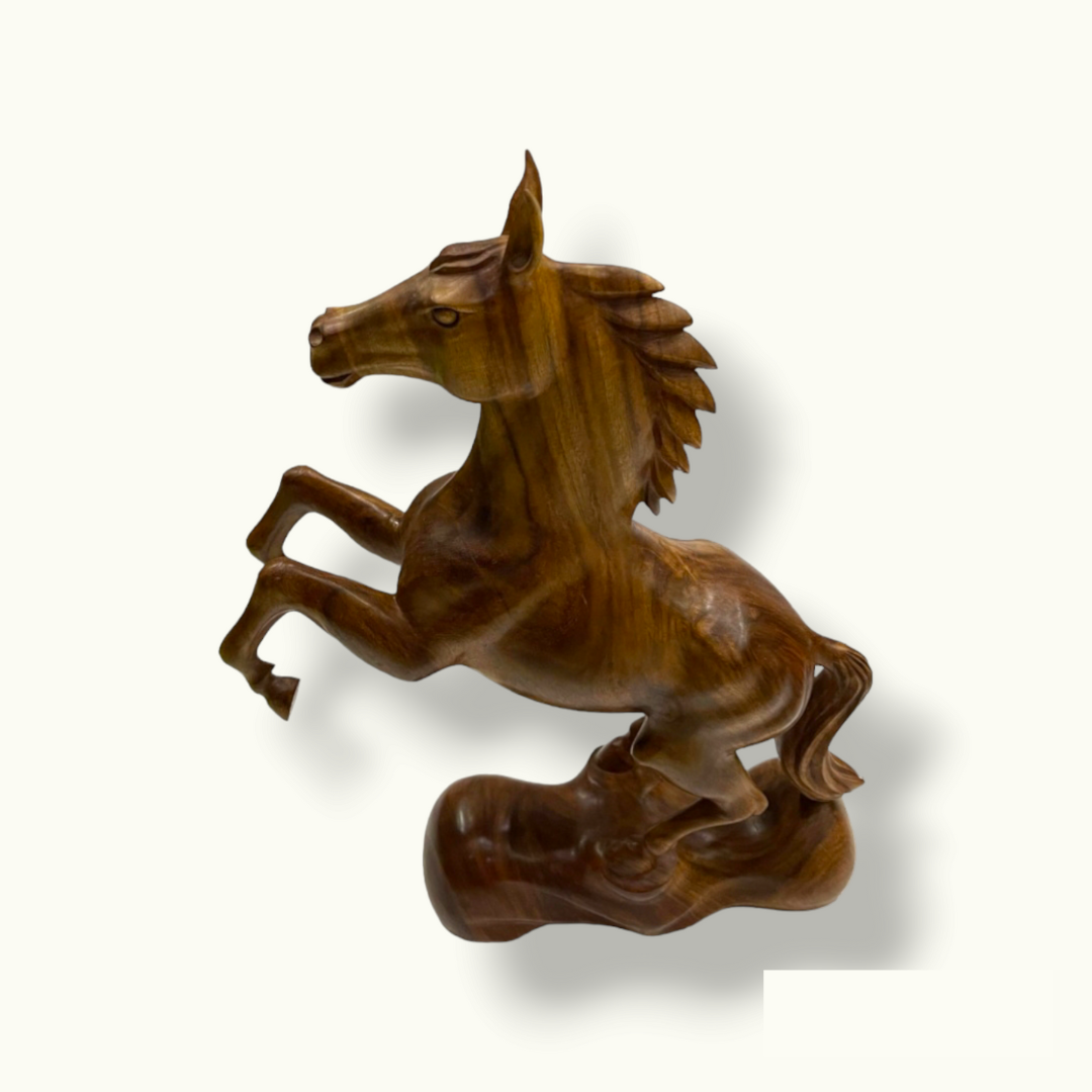 Beautiful Wooden Horse Statue, The Best Wooden Standing Horse.