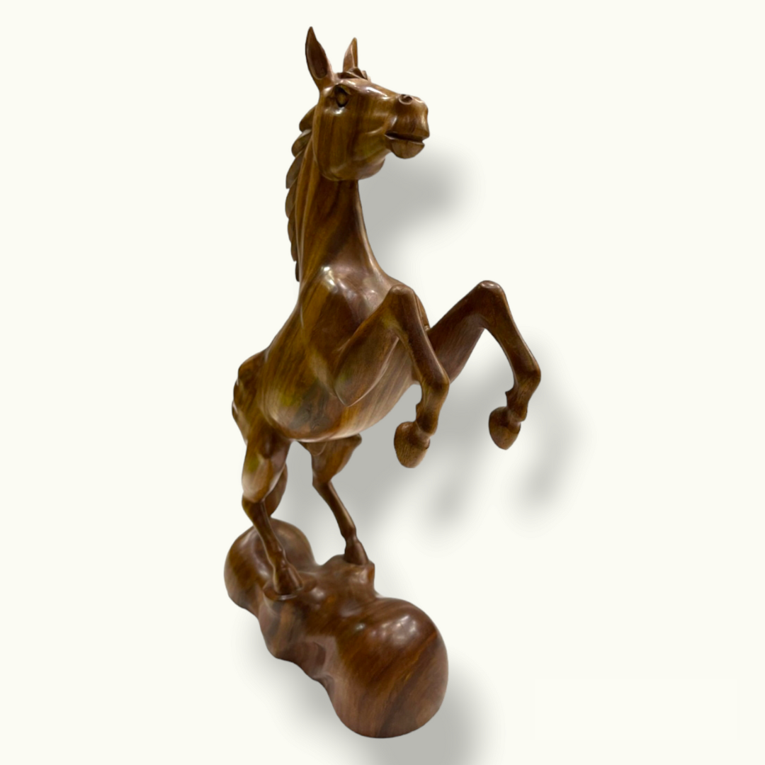 Beautiful Wooden Horse Statue, The Best Wooden Standing Horse.