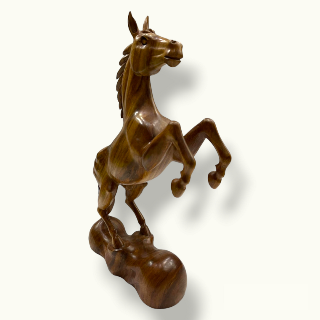 Beautiful Wooden Horse Statue, The Best Wooden Standing Horse.