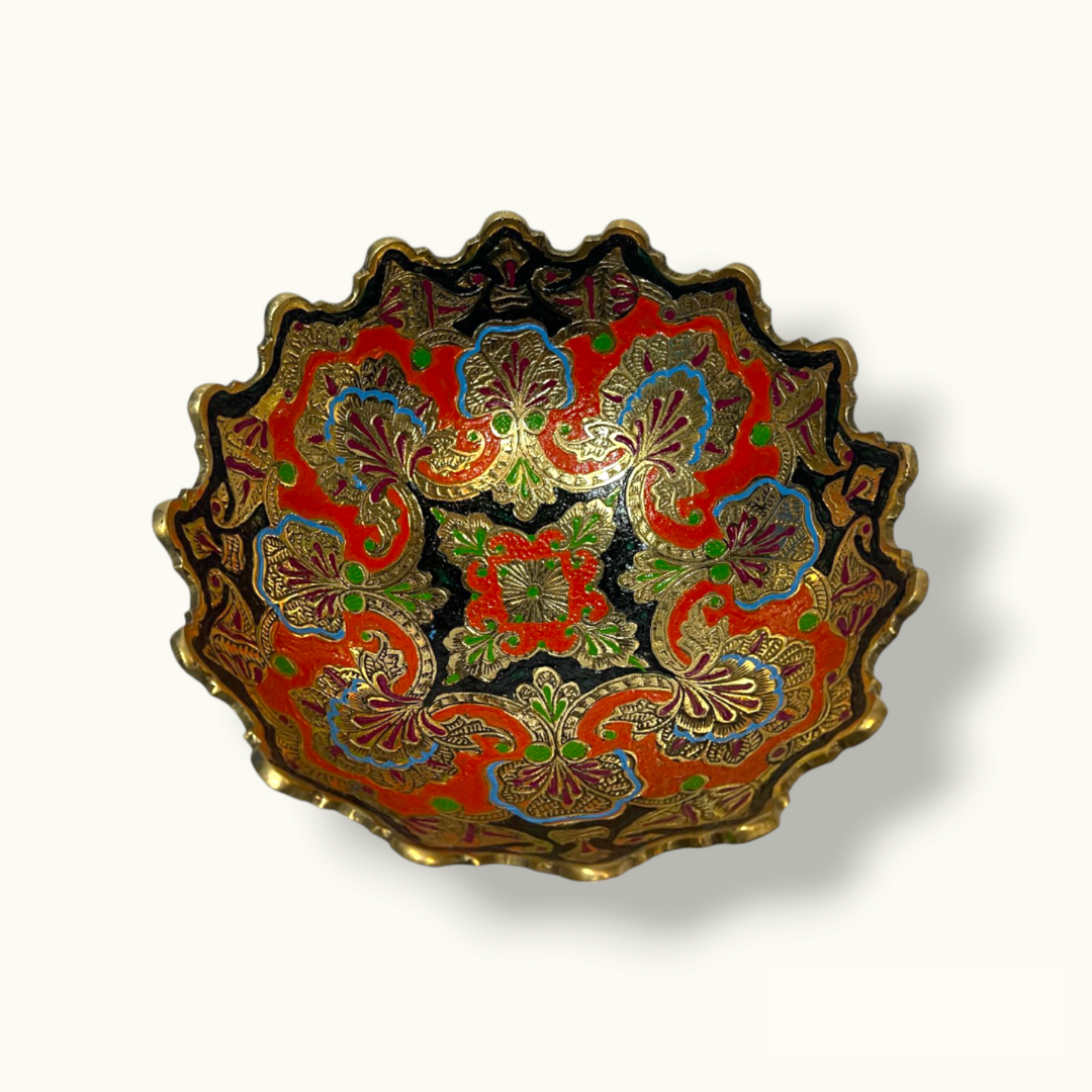 Beautiful Brass Bowl, The Best Brass Bowl, Colorful Bowl.