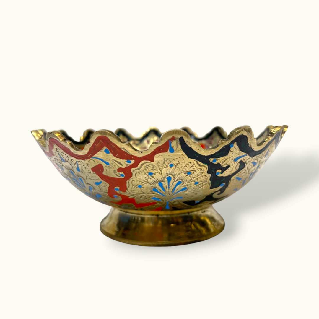 Beautiful Brass Bowl, The Best Brass Bowl, Colorful Bowl.