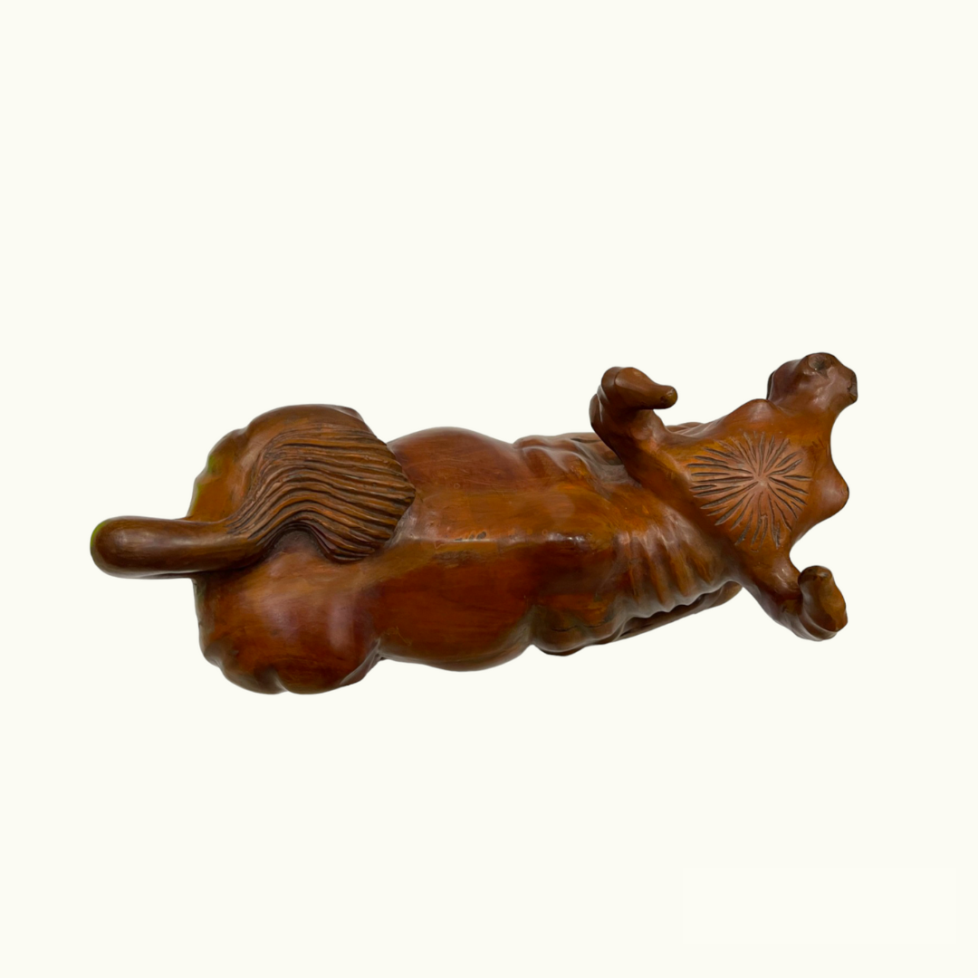 Wooden Bull Sculpture, Classic Handmade Wooden Bull, Bull Statue.