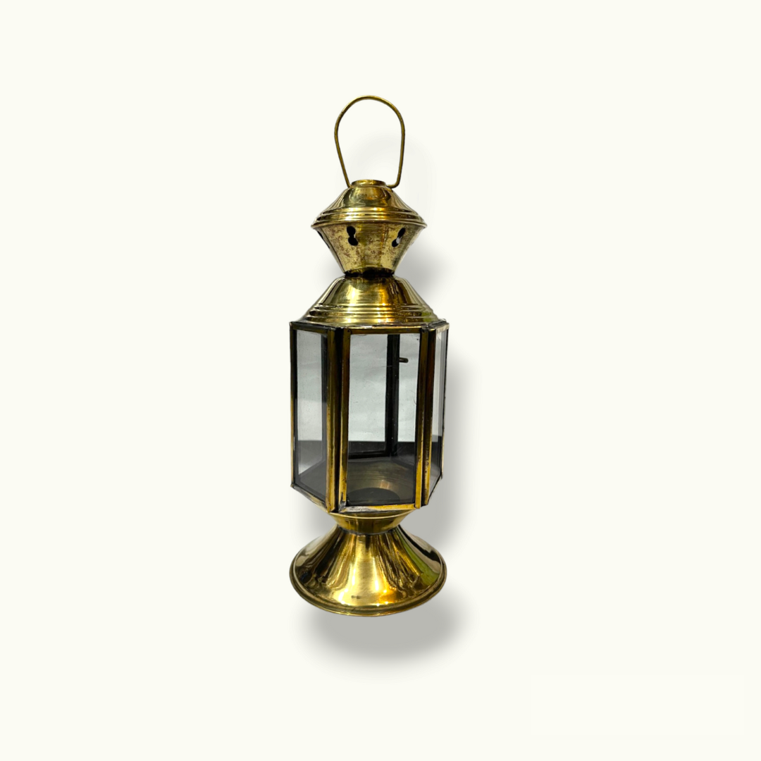 Beautiful Candle Holder Lantern Set, Unique Antique Brass Lanterns.