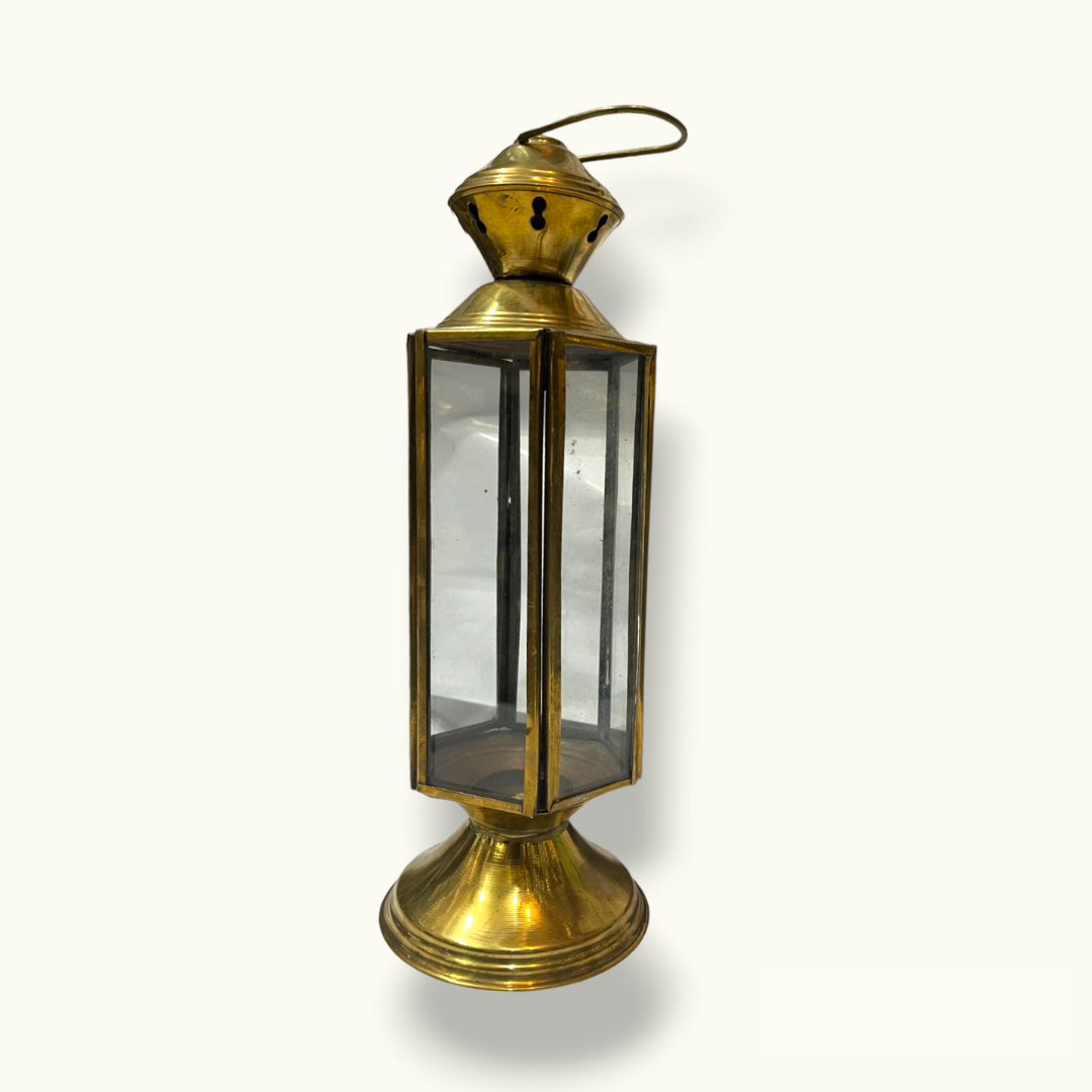 Beautiful Candle Holder Lantern Set, Unique Antique Brass Lanterns.