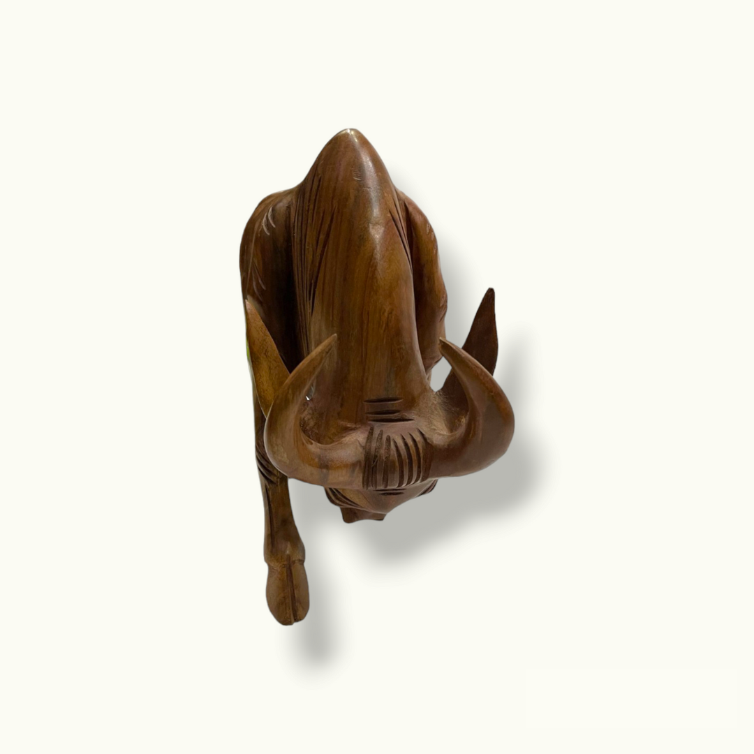 Attractive Wooden Bull Statue, The Best Fighting Bull Sculpture.