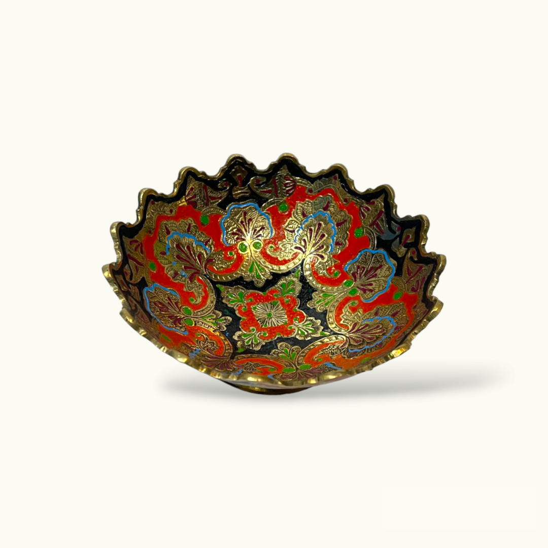 Beautiful Brass Bowl, The Best Brass Bowl, Colorful Bowl.