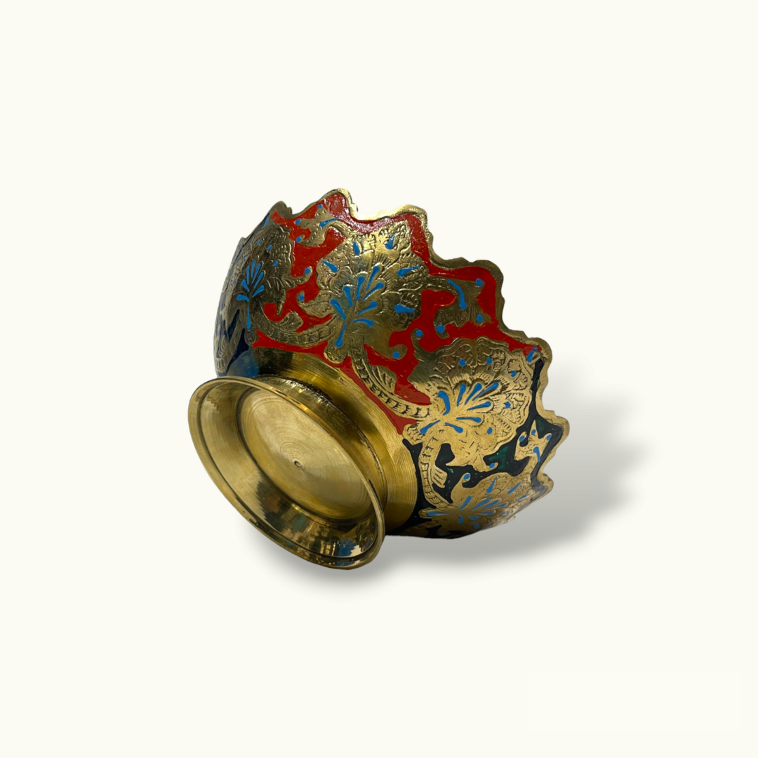 Beautiful Brass Bowl, The Best Brass Bowl, Colorful Bowl.