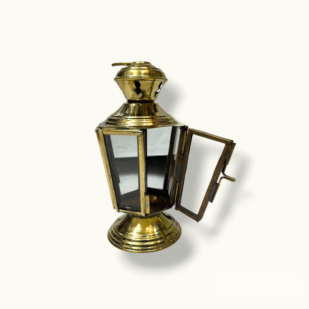 Beautiful Candle Holder Lantern Set, Unique Antique Brass Lanterns.