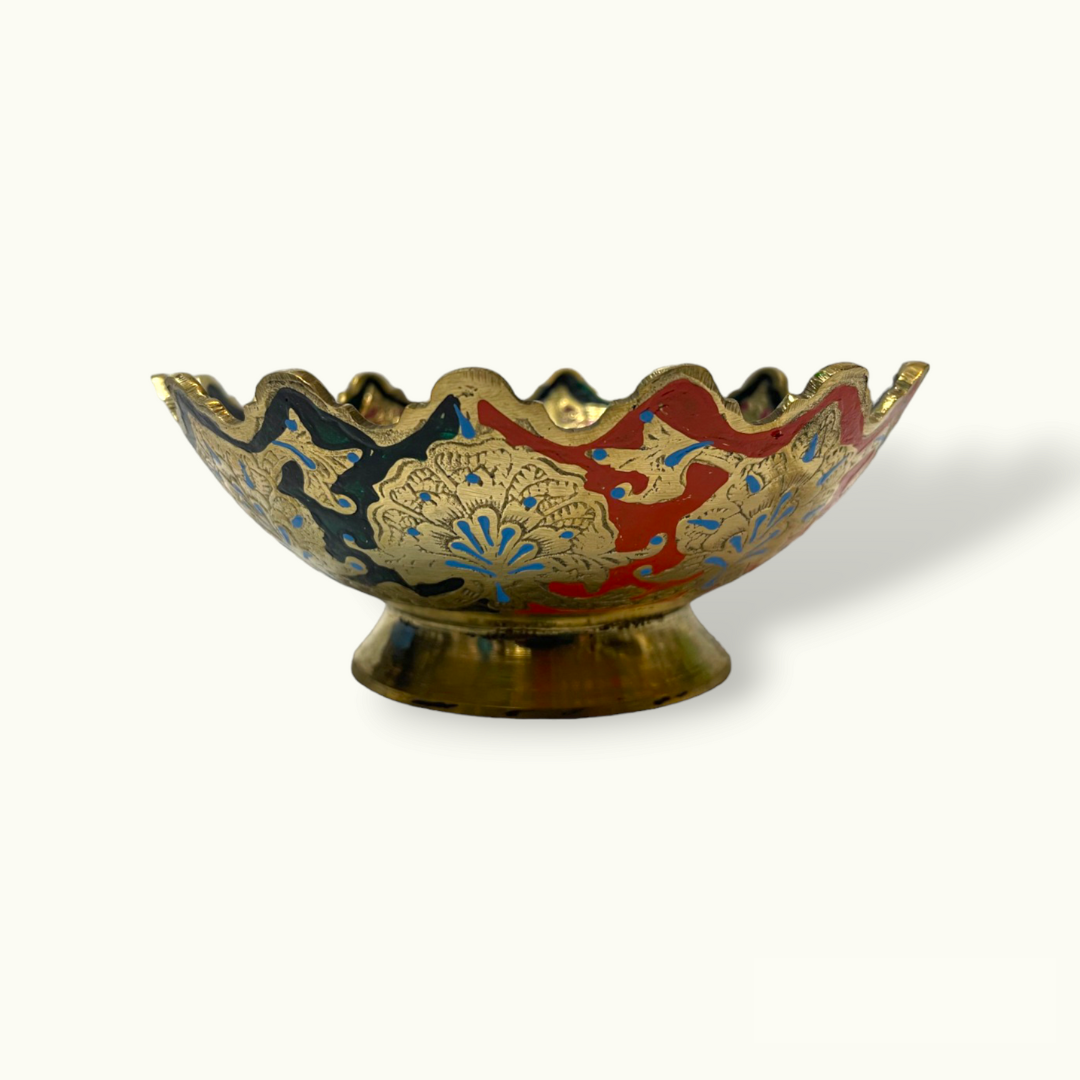 Beautiful Brass Bowl, The Best Brass Bowl, Colorful Bowl.