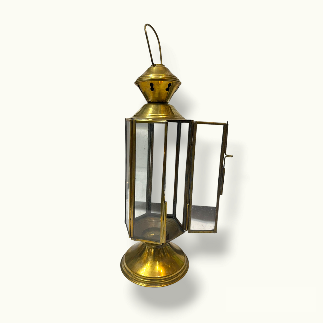 Beautiful Candle Holder Lantern Set, Unique Antique Brass Lanterns.