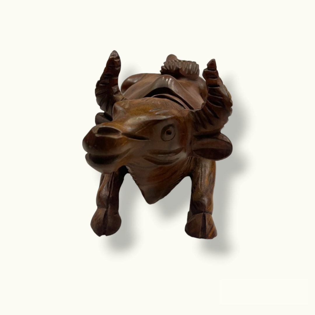 Handmade Wooden Bull Set, Bull Set, Bull Sculptures, Wooden Bulls.