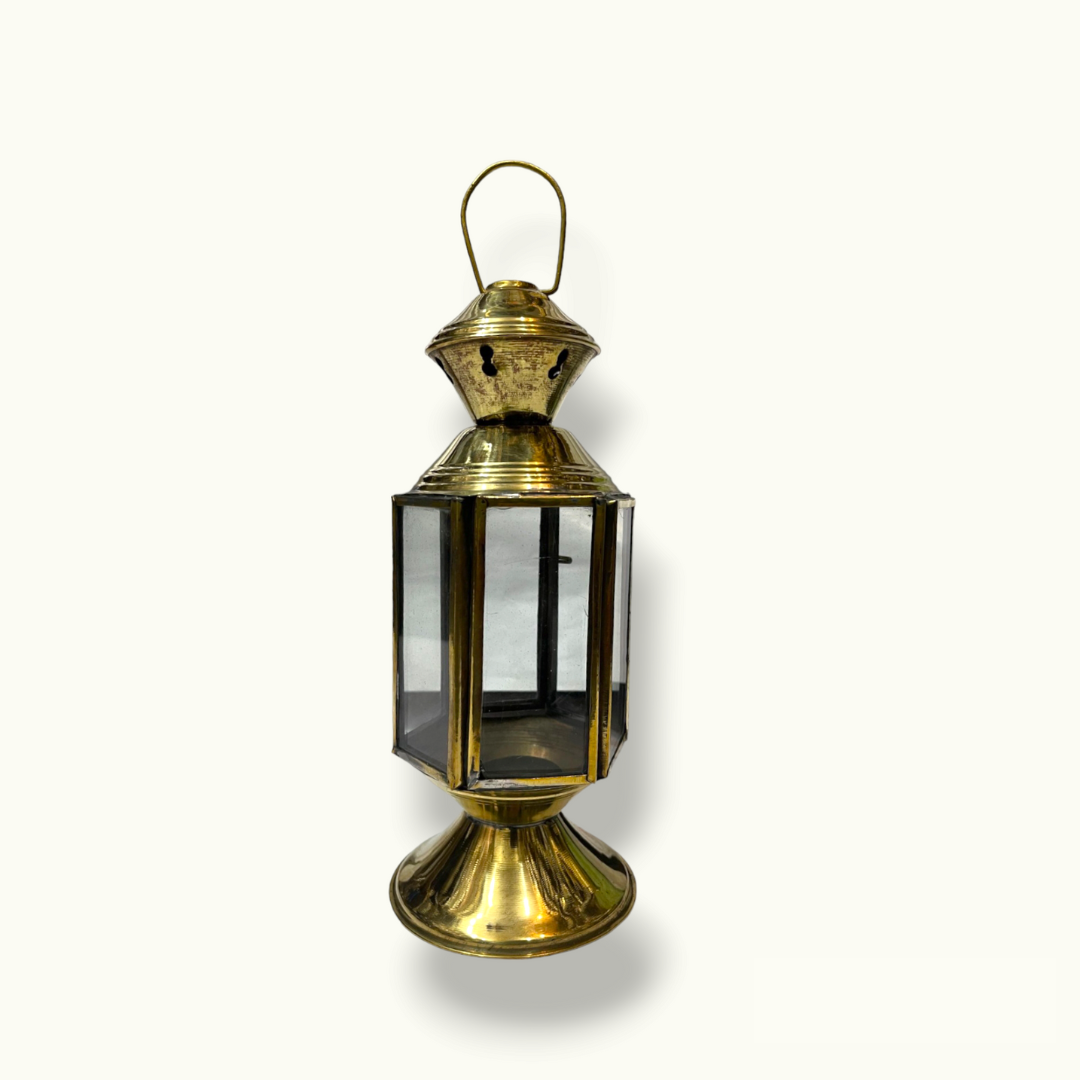 Beautiful Candle Holder Lantern Set, Unique Antique Brass Lanterns.