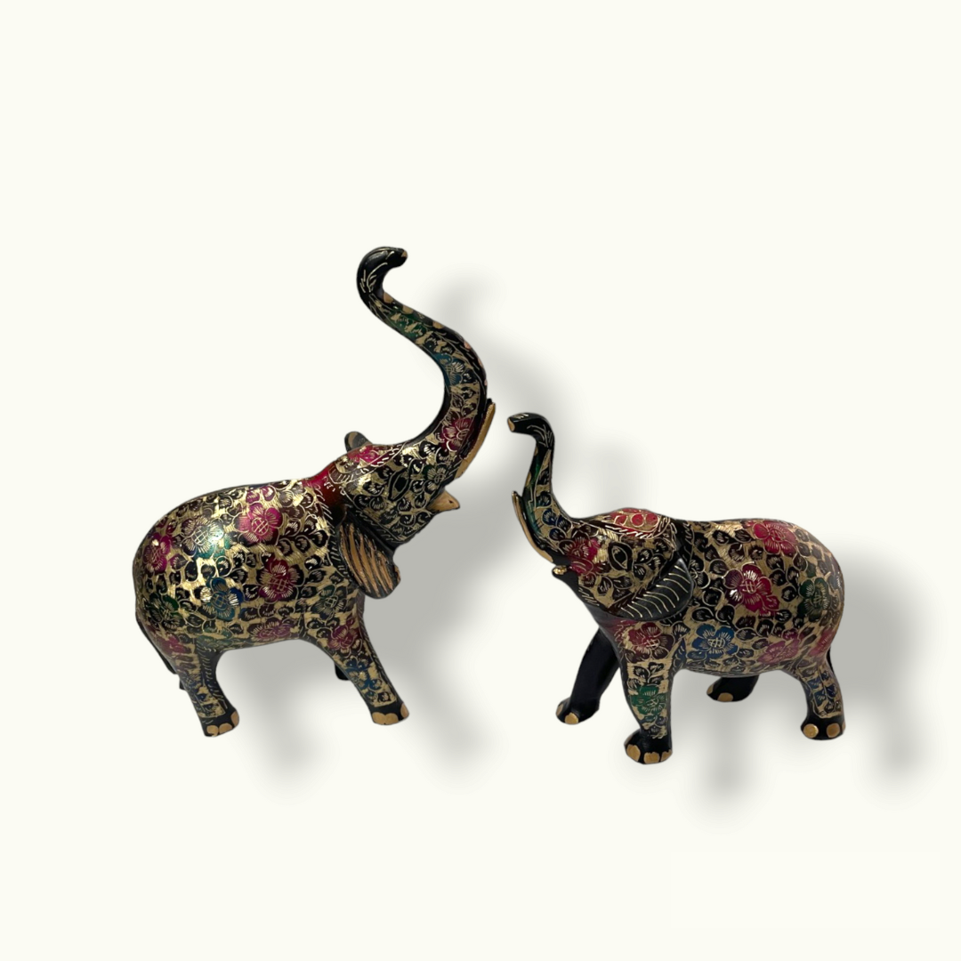 Brass Elephant Statue, Handmade Brass Elephant Set.