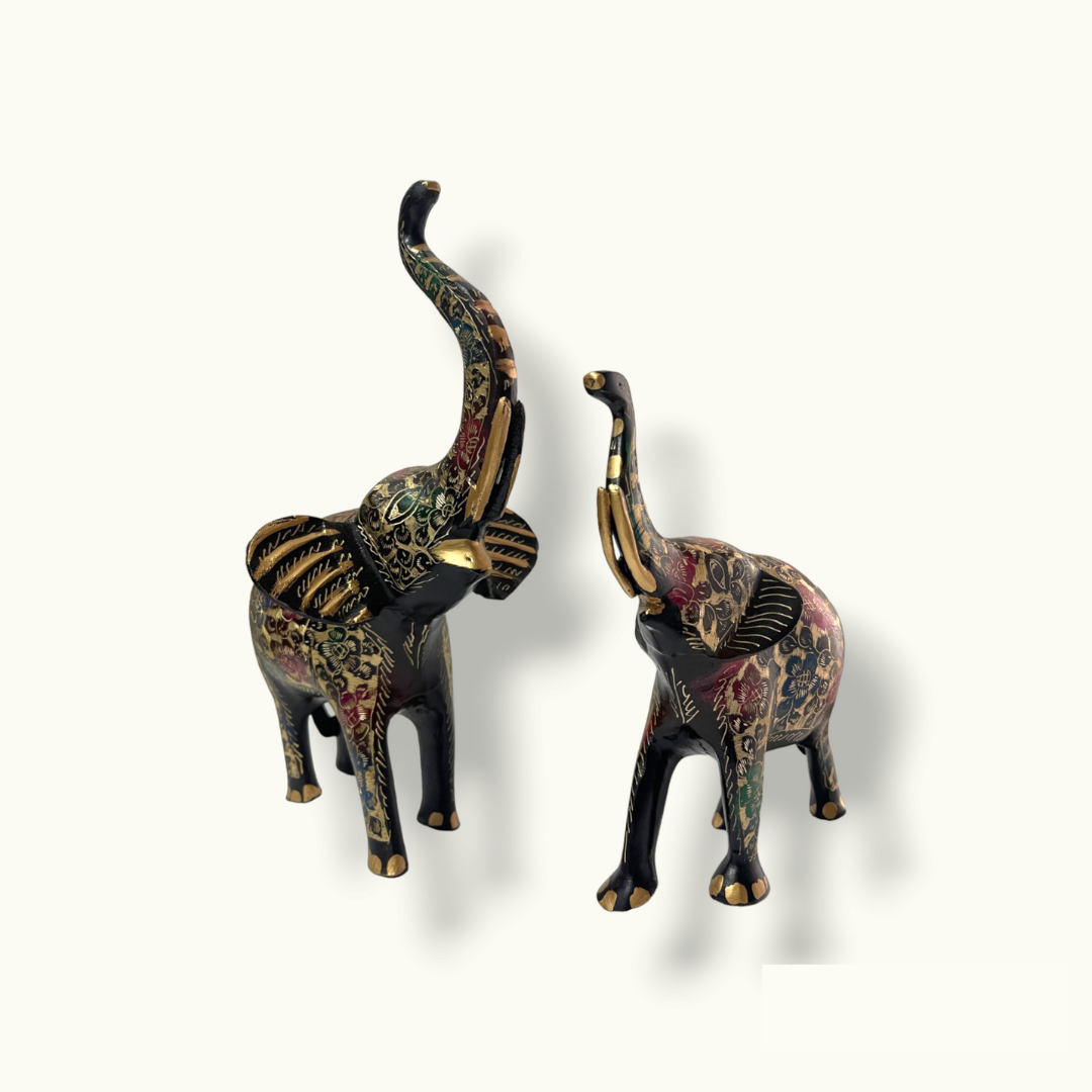 Brass Elephant Statue, Handmade Brass Elephant Set.