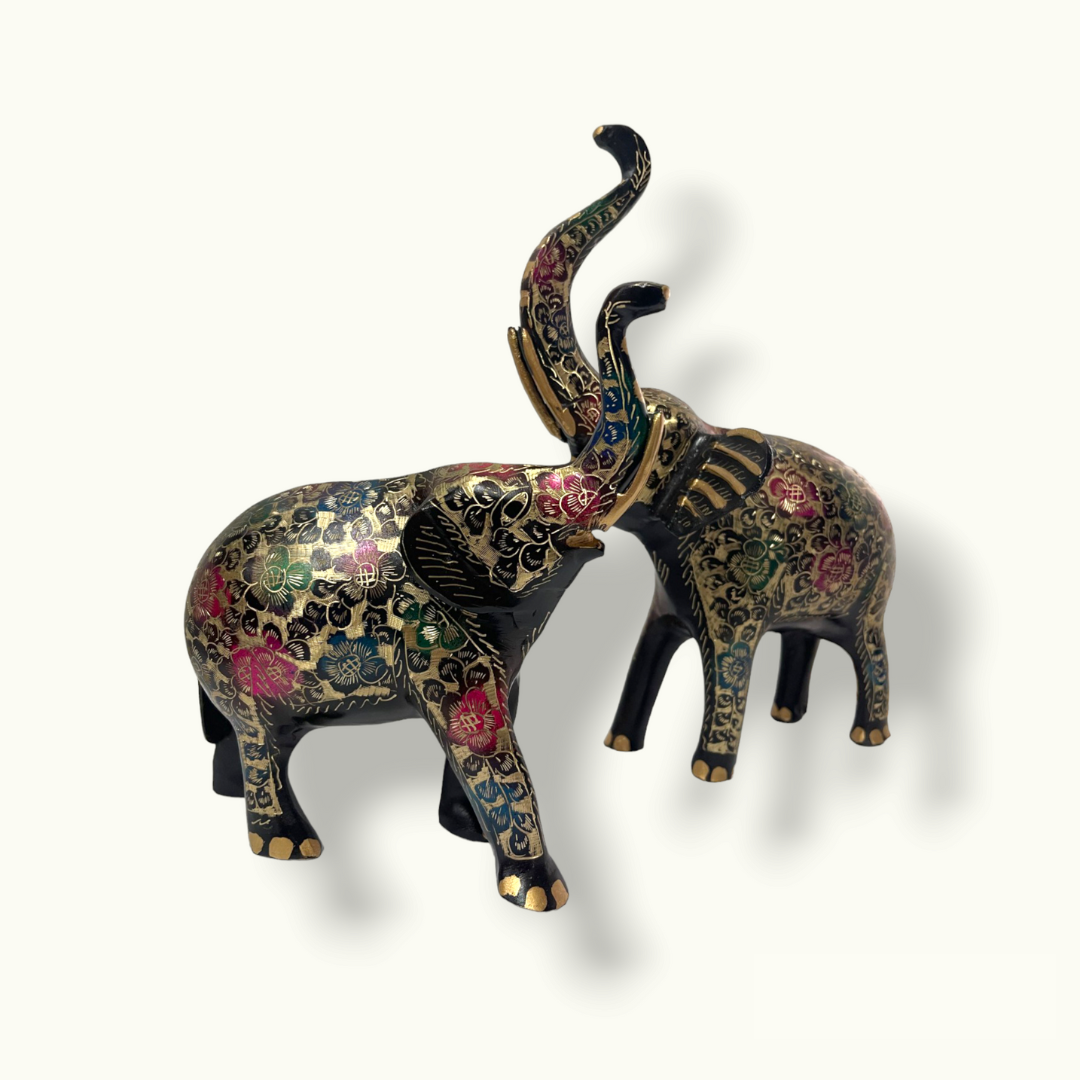 Brass Elephant Statue, Handmade Brass Elephant Set.