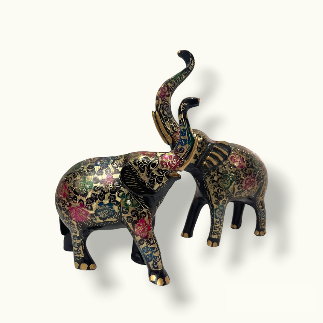 Brass Elephant Statue, Handmade Brass Elephant Set.