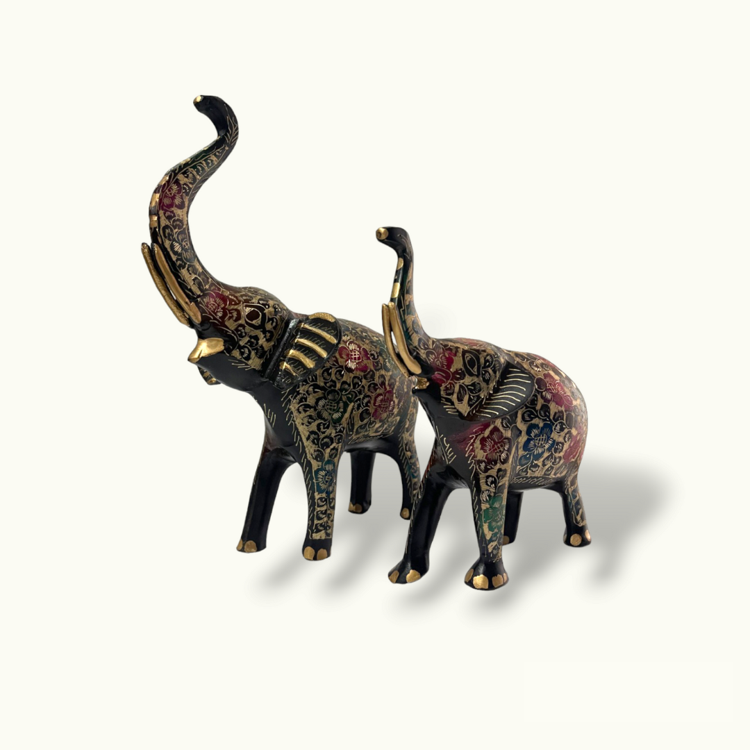 Brass Elephant Statue, Handmade Brass Elephant Set.