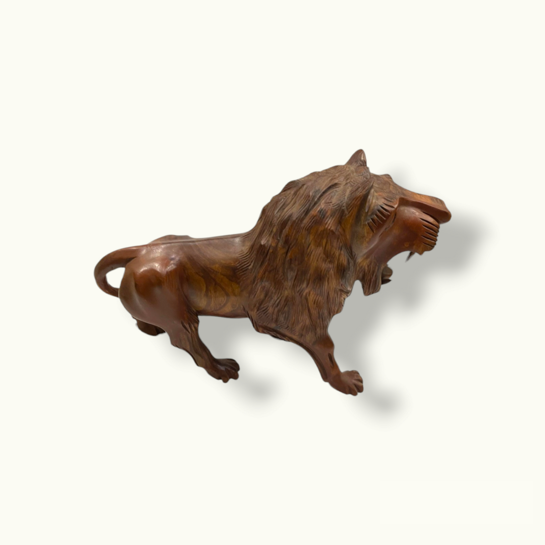 Handmade Wooden Lion, The Best Wooden Lion Sculpture.