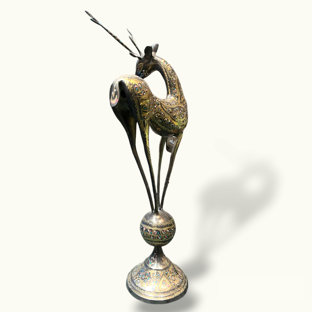 Beautiful Brass Deer, Stunning Deer Statue, Handmade Deer Sculpture.