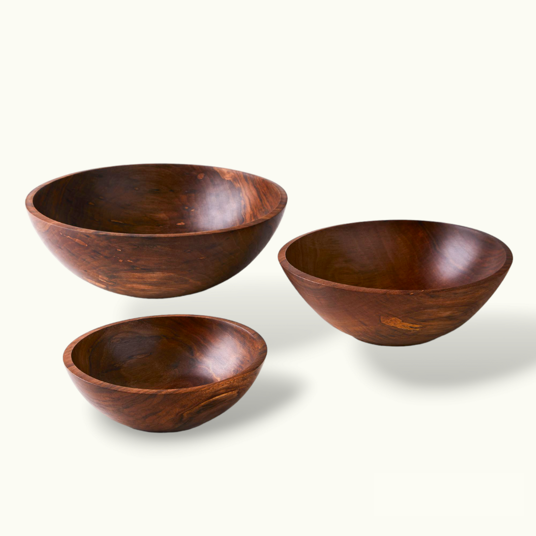 Handmade Wooden Salad Bowls, The Best Kitchen Bowls Set.