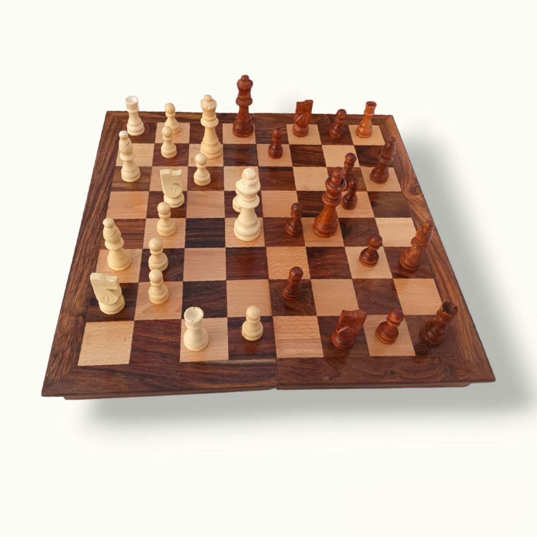 Handmade Wooden Chess Board, Beautiful Wooden Chess Set.