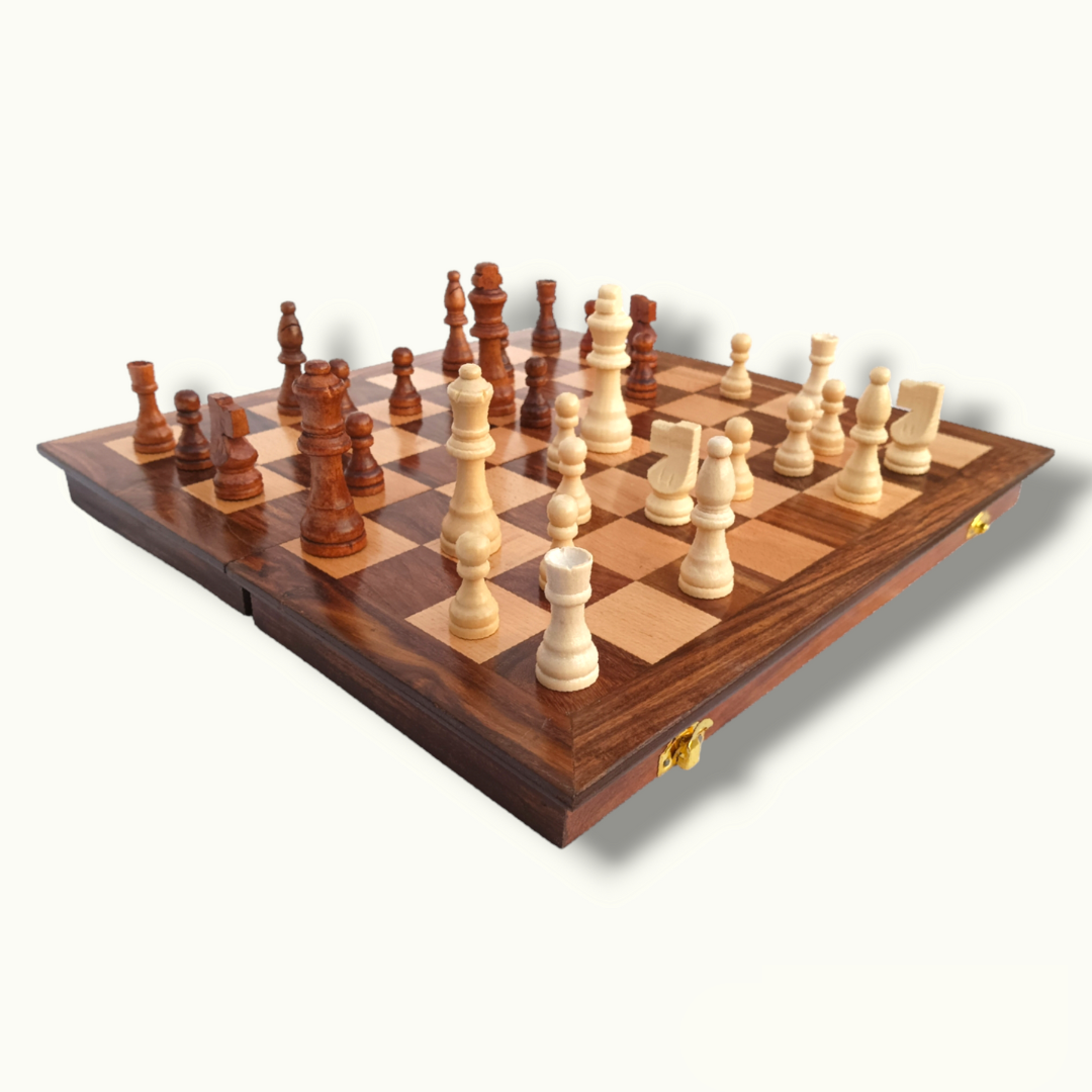 Handmade Wooden Chess Board, Beautiful Wooden Chess Set.