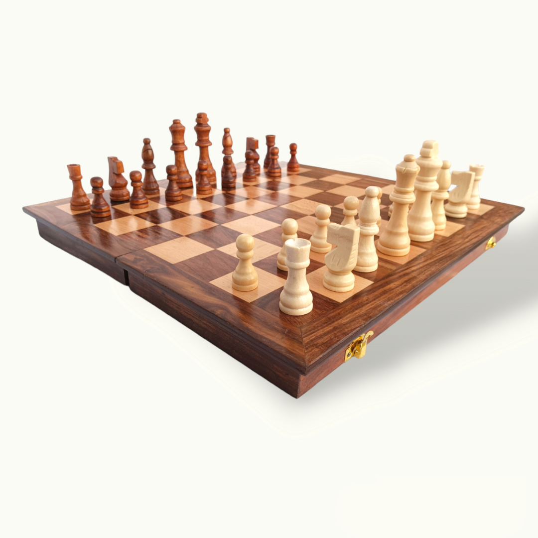 Handmade Wooden Chess Board, Beautiful Wooden Chess Set.