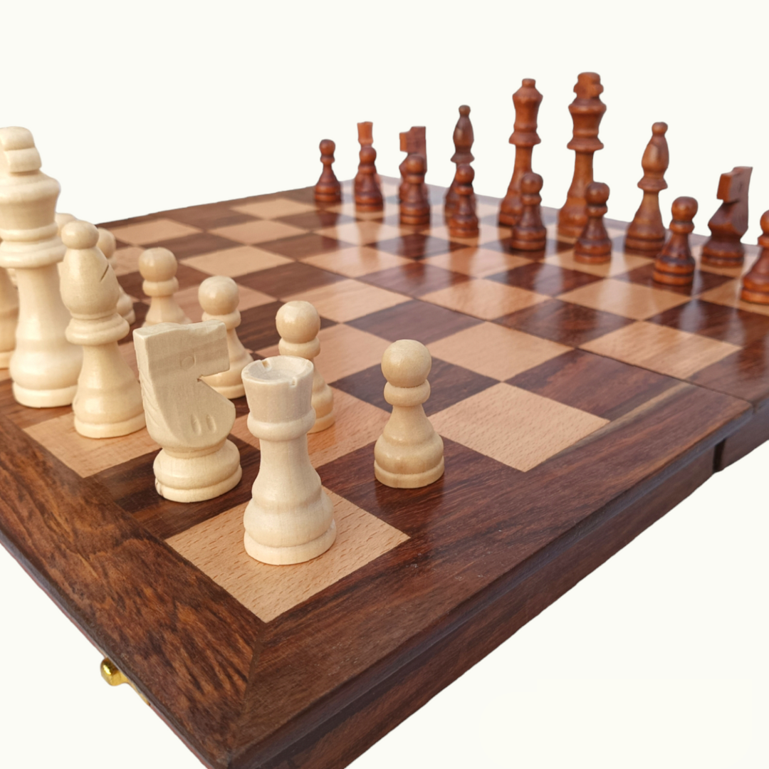 Handmade Wooden Chess Board, Beautiful Wooden Chess Set.