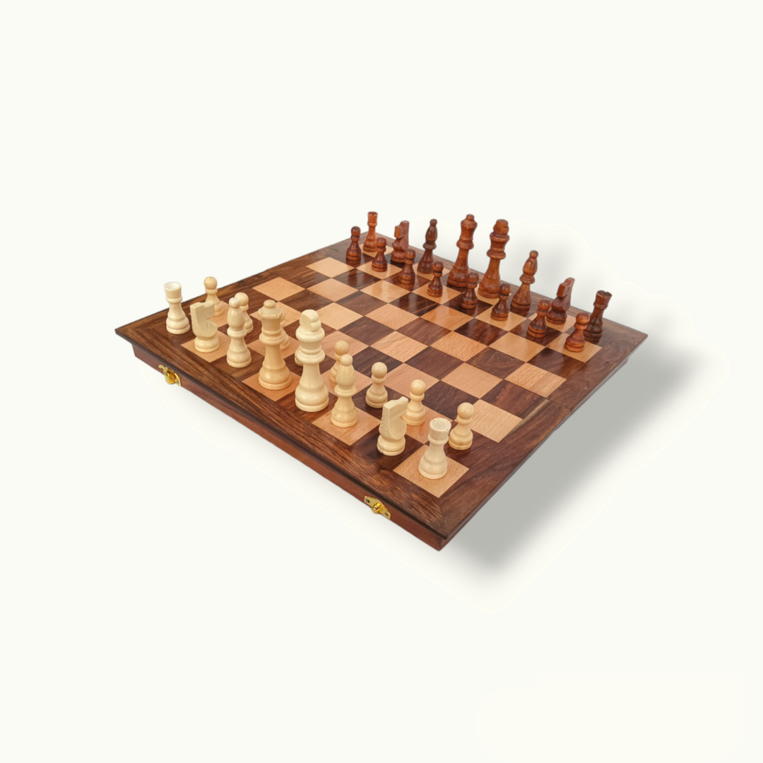 Handmade Wooden Chess Board, Beautiful Wooden Chess Set.