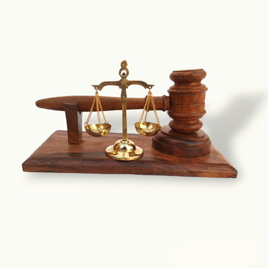 Beautiful Wooden Gavel with Weight Scale, Handcrafted Gavel Set.