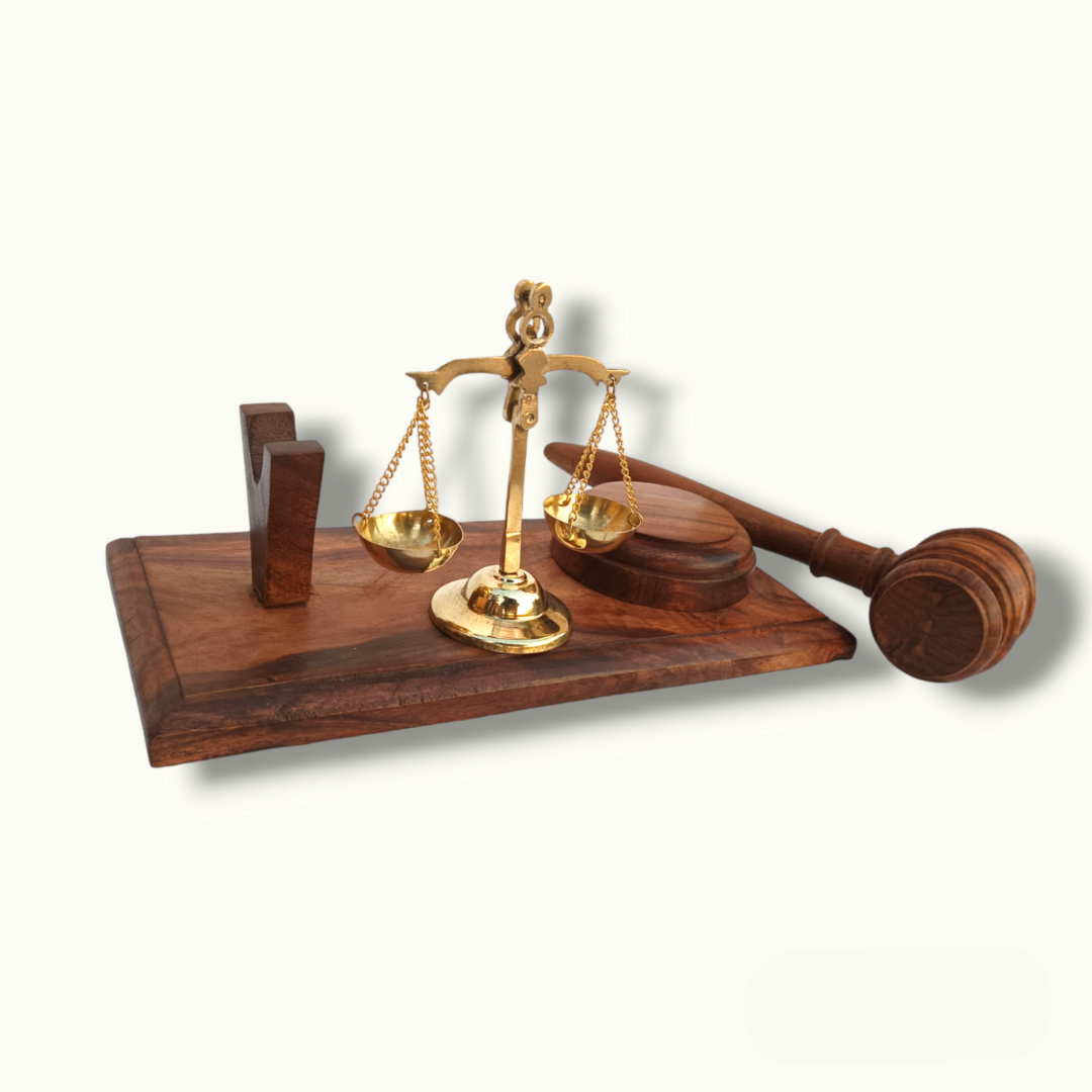 Beautiful Wooden Gavel with Weight Scale, Handcrafted Gavel Set.