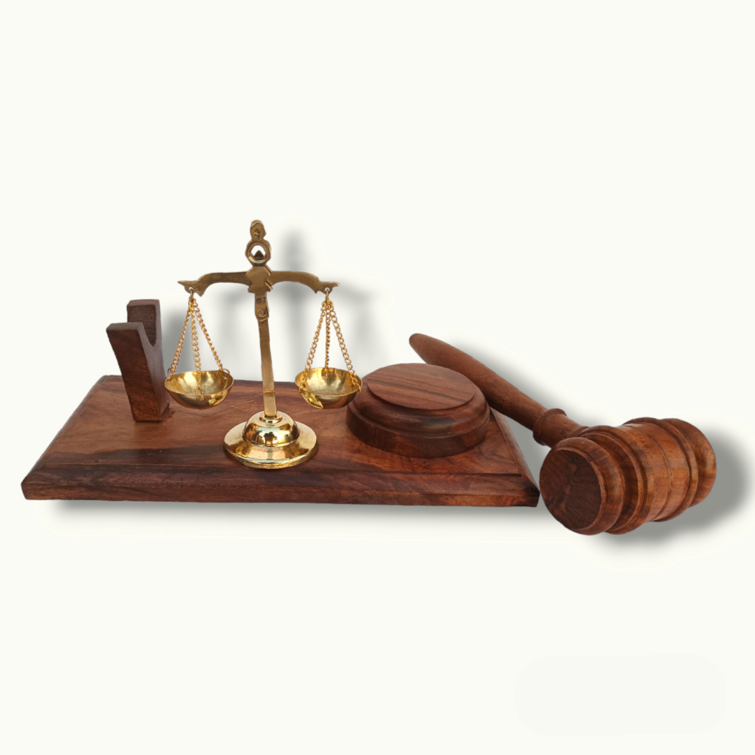 Beautiful Wooden Gavel with Weight Scale, Handcrafted Gavel Set.