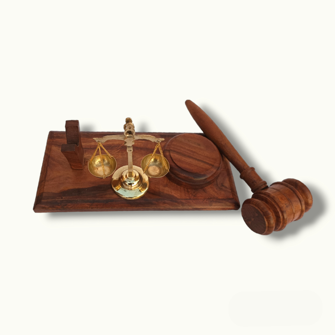 Beautiful Wooden Gavel with Weight Scale, Handcrafted Gavel Set.