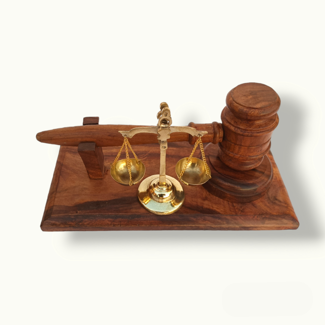 Beautiful Wooden Gavel with Weight Scale, Handcrafted Gavel Set.