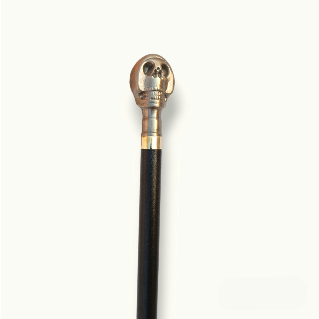 Skull Head Walking Stick, Strong Skull Shape Metal Cane.