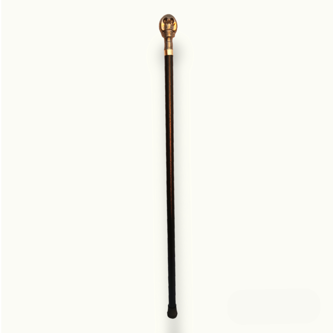 Skull Head Walking Stick, Strong Skull Shape Metal Cane.