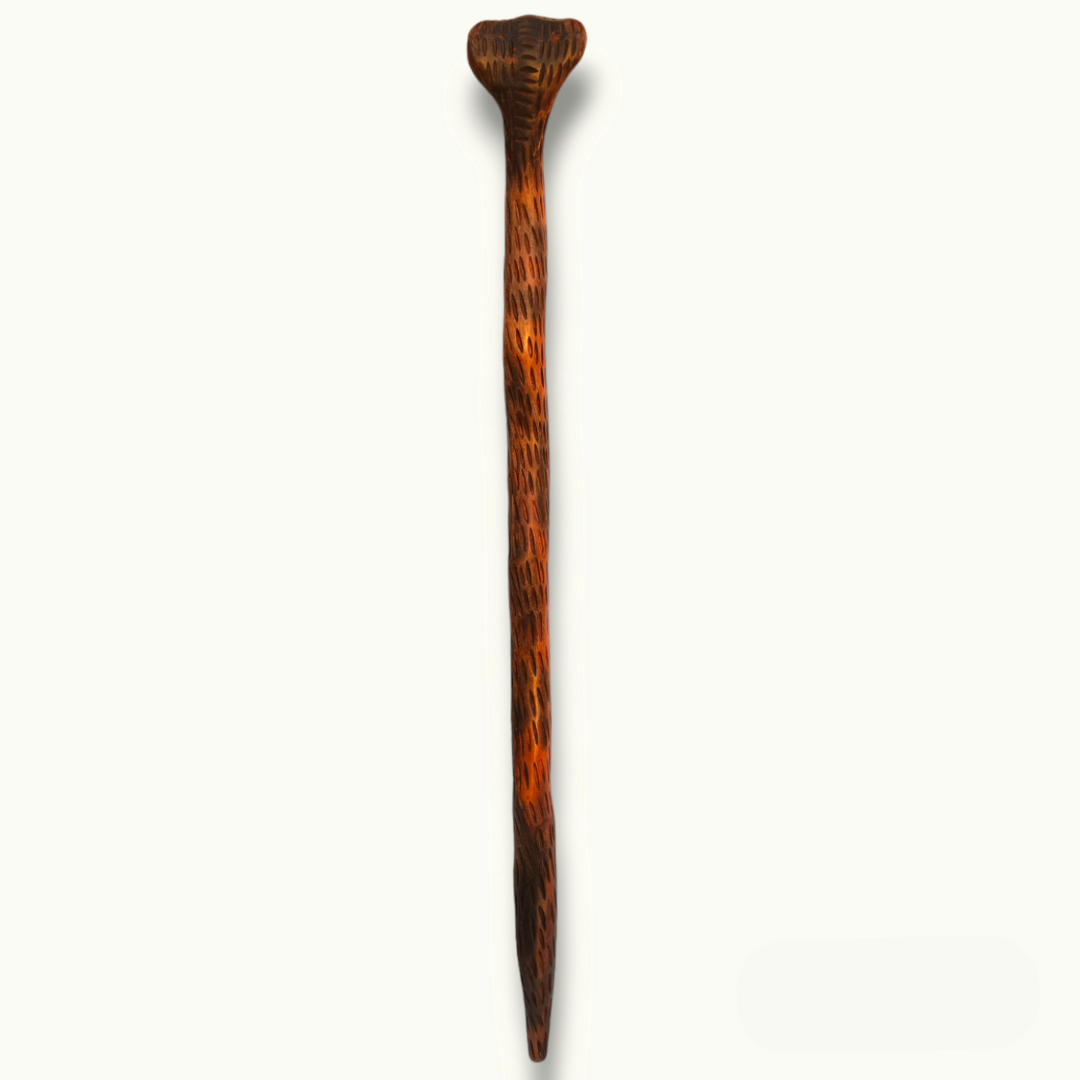 Stunning Wooden Snake Stick, Handcrafted Wooden Snake Stick.