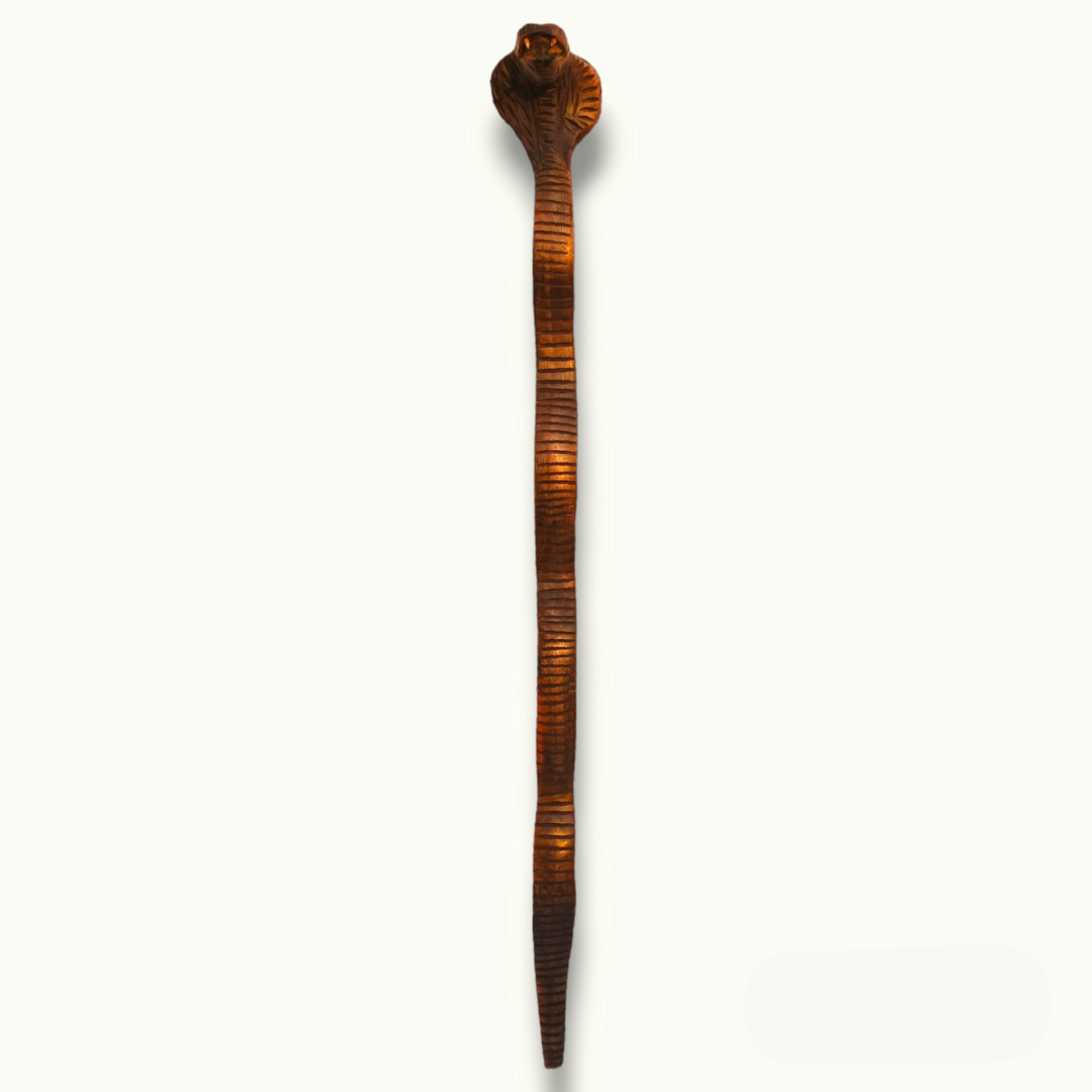 Stunning Wooden Snake Stick, Handcrafted Wooden Snake Stick.