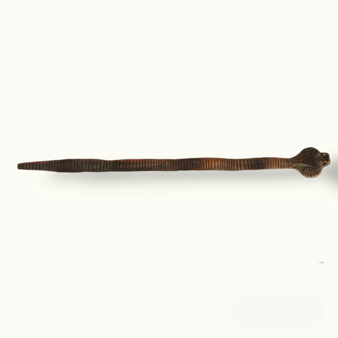 Stunning Wooden Snake Stick, Handcrafted Wooden Snake Stick.