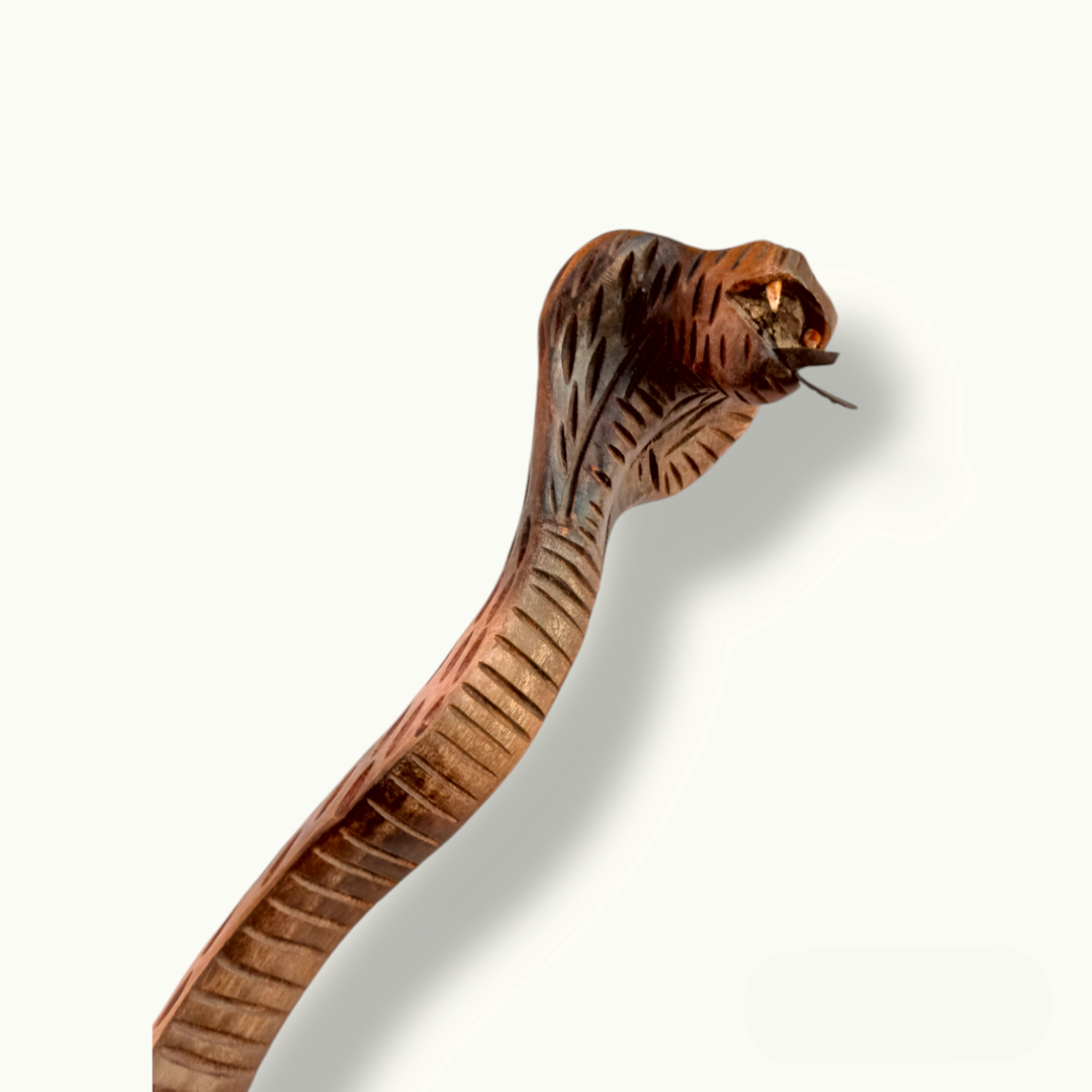 Stunning Wooden Snake Stick, Handcrafted Wooden Snake Stick.