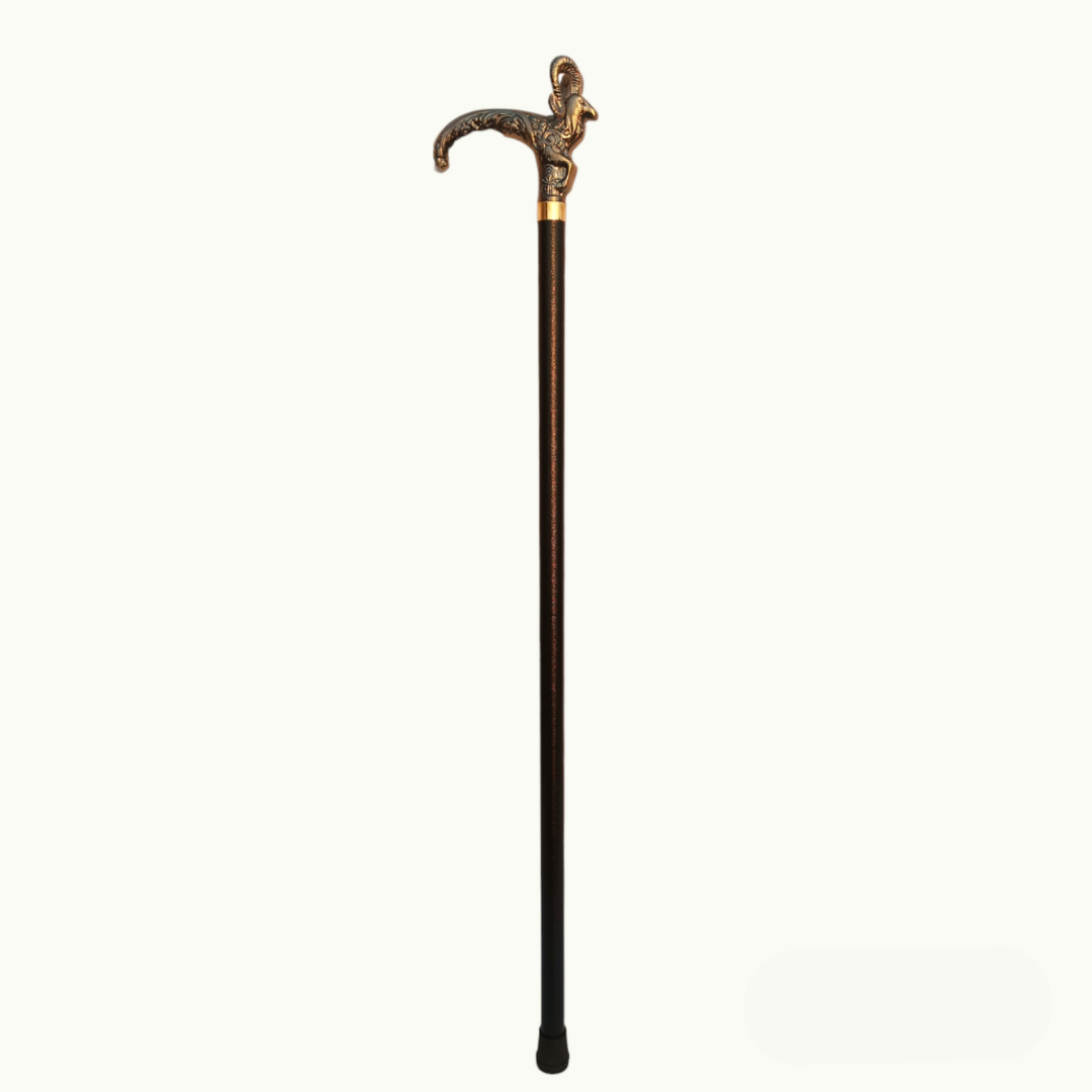 Beautiful Markhor Walking Stick, Silver Markhor Walking Cane.