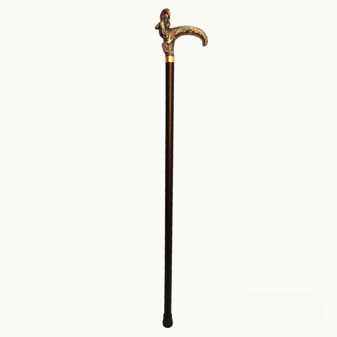 Beautiful Markhor Walking Stick, Silver Markhor Walking Cane.