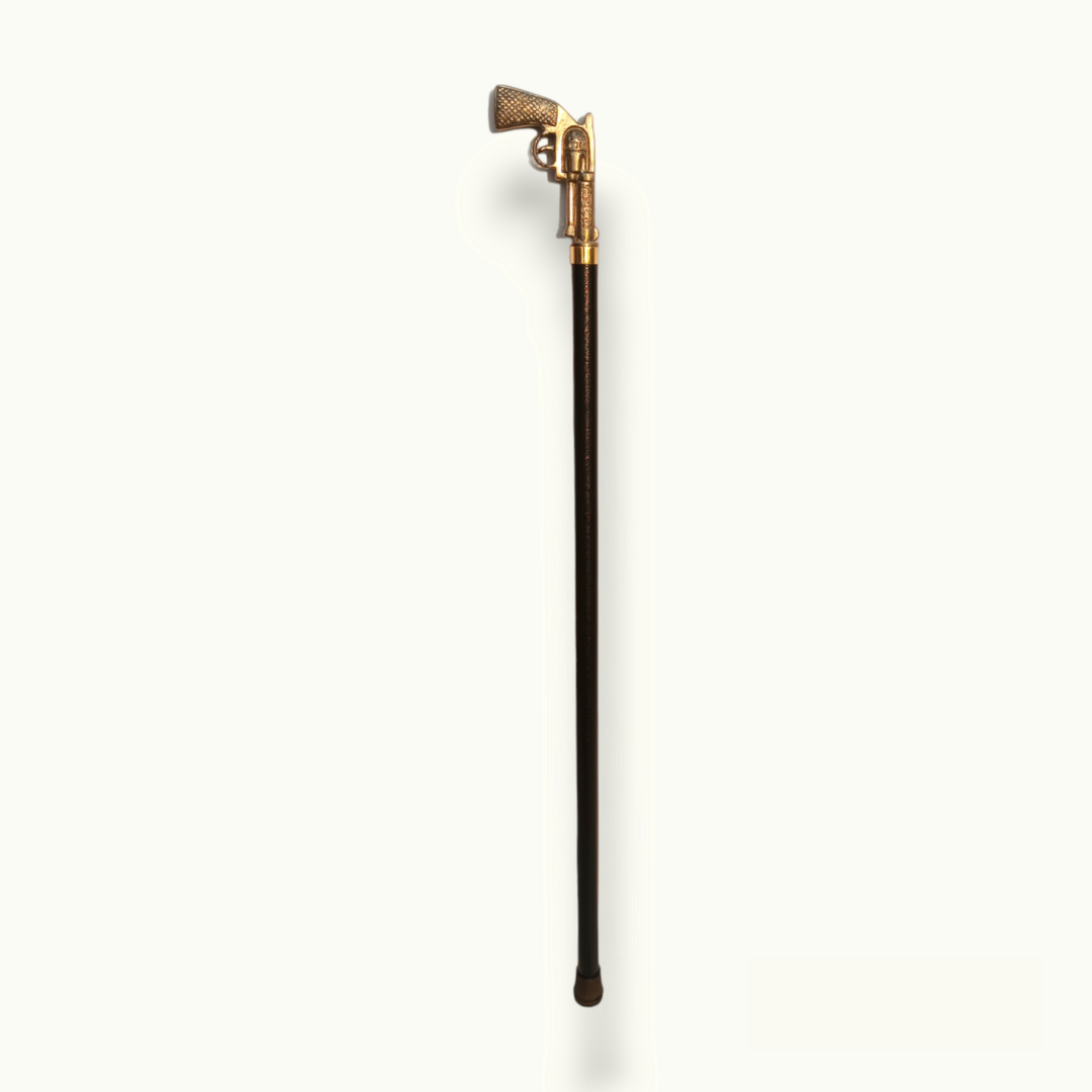 Revolver Handle Cane, Unique Pistol Shape Walking Stick.