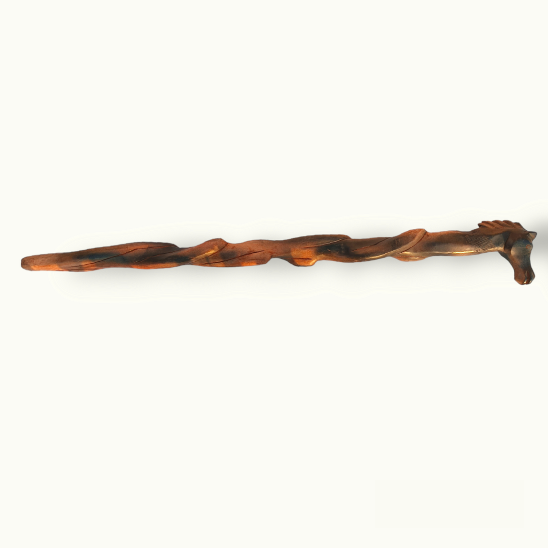 Beautiful Wooden Horse Walking Stick, Handcrafted Elegance for Strolls.